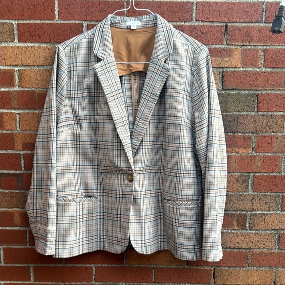 J. Jill Light Gray Windowpane Sport Coat